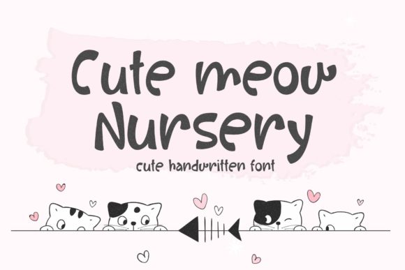 Cute Meow Nursery: A Playful Script Font for Editorial Design