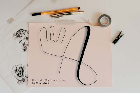 Hand Monogram Font for Elegant Editorial Design